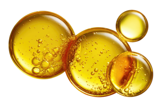 Golden liquid droplets, bubbles, close-up