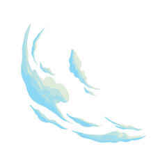 Abstract light blue watercolor brush strokes on white background.