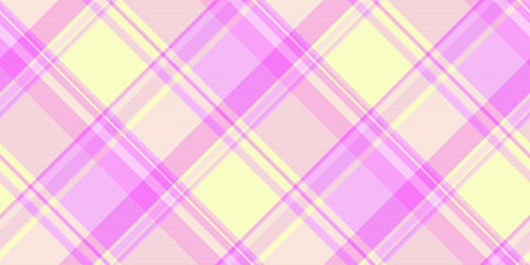 Classical tartan seamless fabric, trim texture background vector. Occupation textile check plaid pattern in light and purple colors.