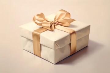 Fototapeta premium A close up on pale gift box.