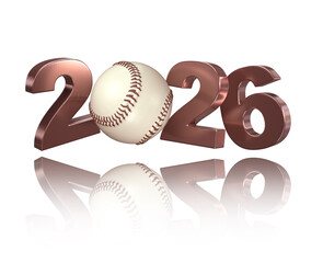Baseball 2026 Design on a White Background