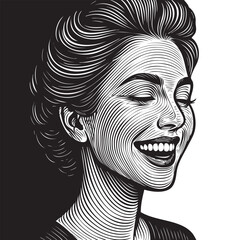 girl one line. vector drawing.
