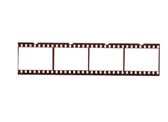 Blank 35mm film strip with photo negative frames isolated for movie and photography design illustration