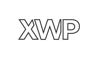XWP logo design template with strong and modern bold text. Initial based vector logotype featuring simple and minimal typography. Trendy company identity.