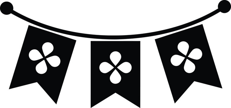 St patricks day banner clipart shamrock decoration vector illustration eps silhouette