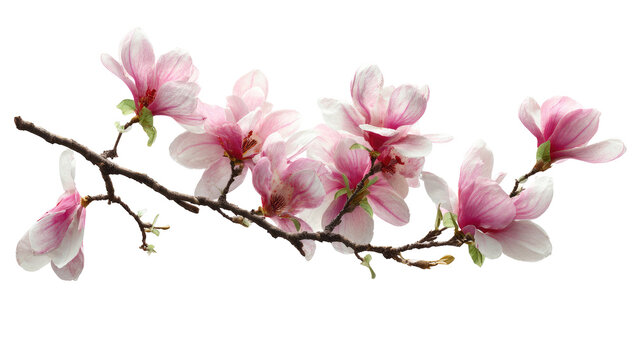 Delicate pink magnolia blossoms on a branch - Powered by Adobe