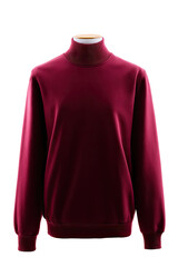 Burgundy turtleneck sweater on mannequin (1)