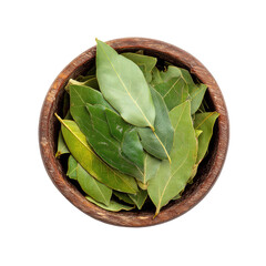 Dried bay leaves in a wooden bowl (1)