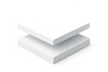 White cardboard box mockup with open lid floating over bottom part, creating packaging design concept