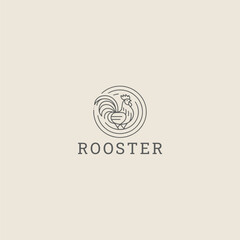 Rooster logo style icon design template vector illustration