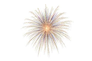 Obraz premium Bright burst of fireworks isolated on transparent background