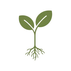 Fototapeta premium Sprout Icon A Symbol of Growth and New Beginnings, Depicting Roots and Leaves in Simple Vector Art