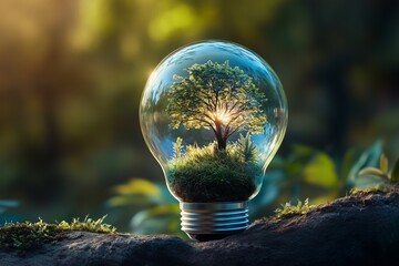 Tree Inside a Light Bulb