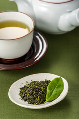 緑茶と茶葉