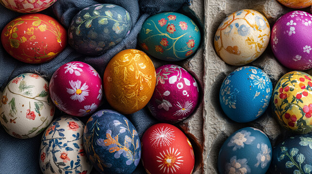 World Egg Day Celebration with Colorful Painted Eggs