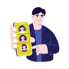 Showcasing personal identity and portfolio highlights online Illustration
