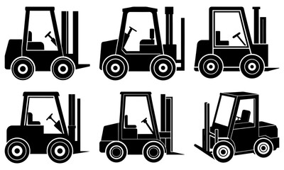 Forklifts ready for industrial use, showing strength and reliability for construction and transportation, perfect for logistics and warehouse operations