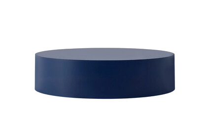 Empty round navy blue podium isolated on transparent background