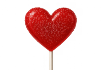 Red heart shaped lollipop symbolizing love and sweetness, perfect for valentine's day celebrations