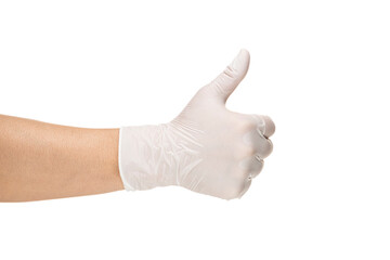 医療用手袋 サムズアップ
