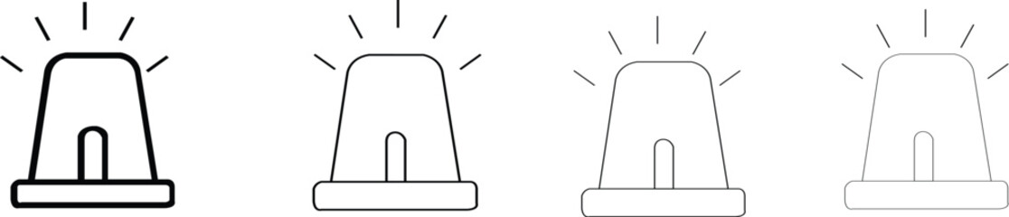 Ambulance siren icon line design. thin line vector icon set. stock vector illustration 