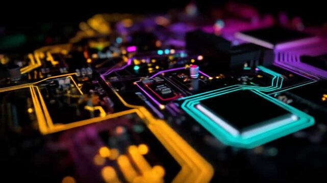 Abstract circuit board illustration digital network technology background