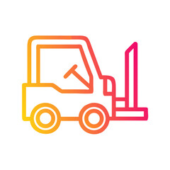 a flat gradient outline icon of a forklift for web and graphic design