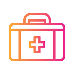 Fototapeta premium a flat gradient outline icon of a medical kit for web and graphic design
