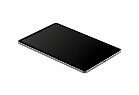 Sleek Silver Tablet with Black Screen and Minimal Design