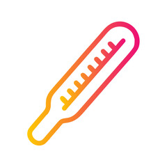 a flat gradient outline icon of a thermometer for web and graphic design