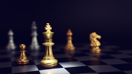 Image of chess game. Business, competition, strategy, leadership, and success concept