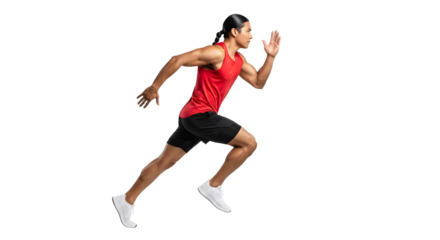 Male athlete running in sportswear isolated on black background, fitness and exercise concept, perfect for sports and health promotions