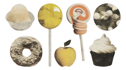 Colorful Collection of Isolated Sweet Treats on Transparent Background Illustration