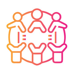Obraz premium a flat gradient outline icon of teamwork for web and graphic design