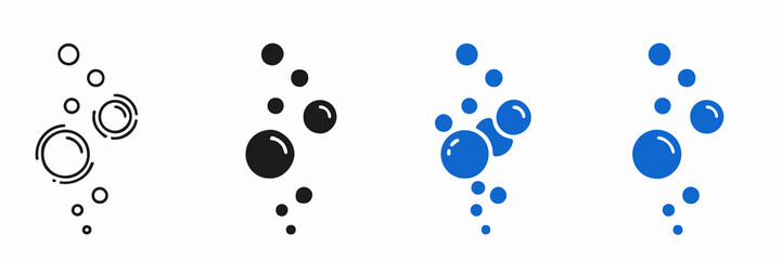 Air and Water Bubbles Vector Icon Set | Carbonated, Fizz, and Oxygen Graphic Symbols Collection