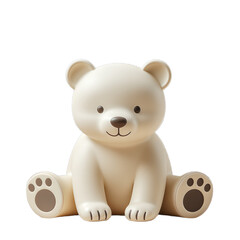 Obraz premium Cute White Teddy Bear with Brown Paws and Nose