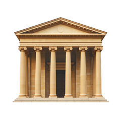 Fototapeta premium Classical Greek Temple with Ionic Columns and Triangular Pediment