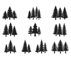 Pine Forest Silhouettes: Nature’s Beauty in Simple Shapes © Yearmuk Stodio 2
