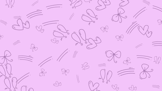 Background design with heart, bow, lines, and drop doodles, perfect for valentines day cards, wedding invitations, and romanticthemed projects