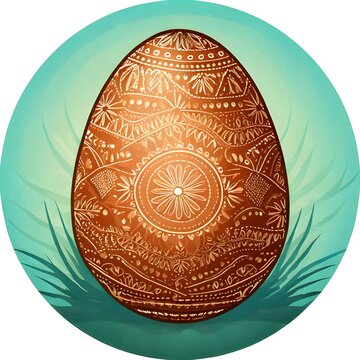 Intricate Pysanka Easter Egg with Traditional Ukrainian Folk Art.