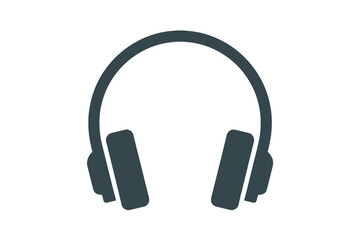 Headphones icon simple flat vector design isolated on white background for app and web design