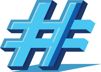 Obraz premium hashtag symbol icon made of glass effect.