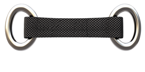 Two Metal Rings Connected by Fabric Strap