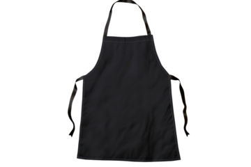 Plain Black Fabric Kitchen Apron with Ties