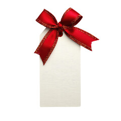 Blank gift tag with red ribbon bow (1)