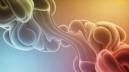 Abstract organic shape with smooth flowing curves and gradient colors, digital art
