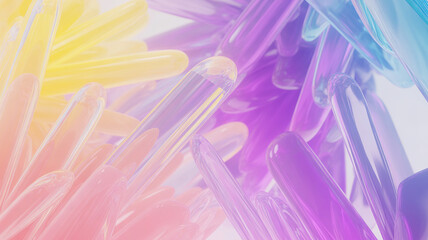 Abstract colorful glass shards with a soft gradient of pastel colors, creating a dreamy and ethereal effect