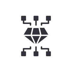 Networked Diamond Connection Abstract Graph Icon Graphic