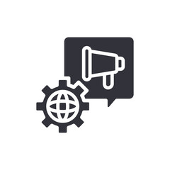Global Promotion Automation Setting With Megaphone Icon