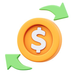 money circulation 3d illustration